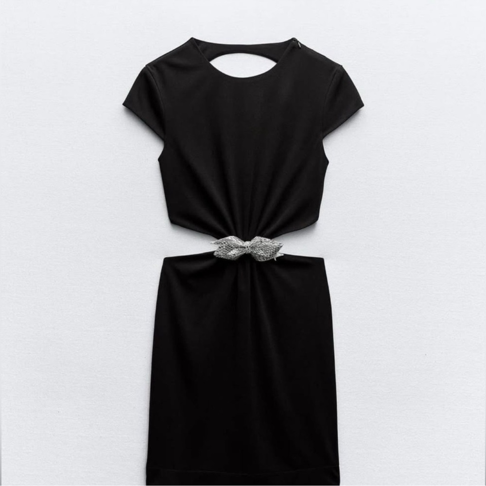 Zara Black Dress with Silver Detail